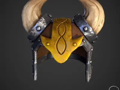 Stylized Viking Helmet 3D model