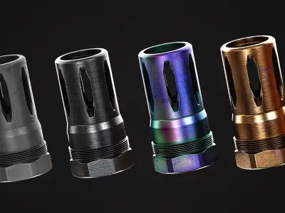 Rearden R2S Flash Hider Low-poly 3D model