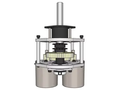 Compact Gear  Drive Assembly Low-poly 3D model