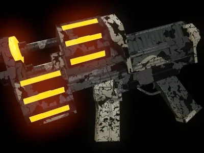 Submachine Gun Low-poly 3D model