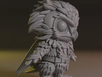 stylized owl 3D print model