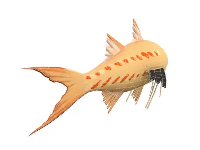  Threadfin Fish Cartoon Animated Low-poly 3D model
