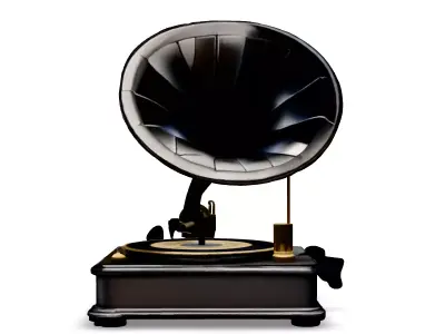 Vintage Gramophone 3D Model Low-poly 3D model