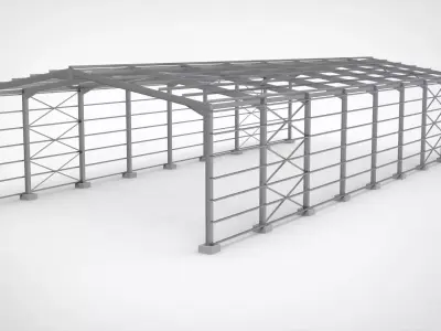 Industrial Metal Hangar 3D model by storehouse3d - Textured