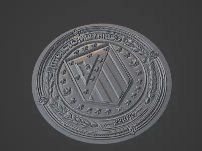 Atletico de madrid Football Medallion 3D print model