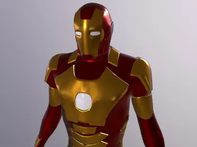 Simple iron Man model Low-poly 3D model