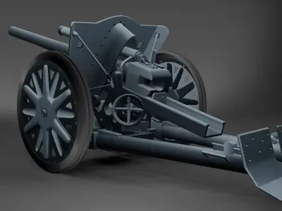 Artillery and cannons Low-poly 3D model
