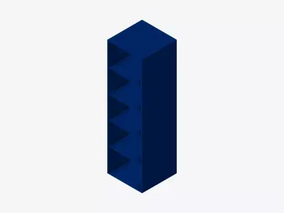 Kinda Locker - Resin - Locka - Five Tier Low-poly 3D model