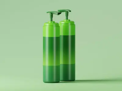 Cosmetic Green Pump Bottle 3D Model Low-poly 3D model