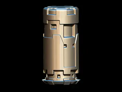 20 Sci-Fi Barrel IMM Brush Low-poly 3D model