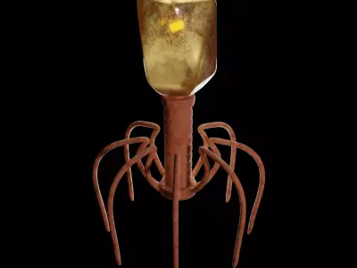 Bacteriophage virus 3D model sci-fi Low-poly 3D model