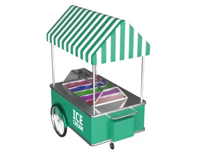 Ice Cream Cart PBR 2 Low-poly 3D model