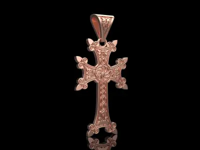 Cross Pendant 002 3d model 3D print model
