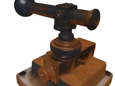 Rusty Industrial Lever Mechanism 3D model