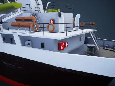 Cargo ship Low-poly 3D model order