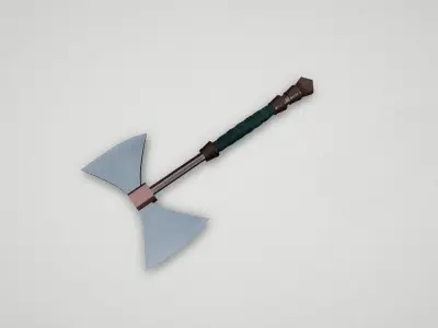 Game asset Silver Double-Headed Axe 3D model