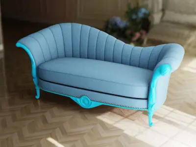 Furniture Sofa Chaise Lounge Low-poly 3D model