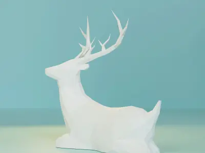 CHRISTMAS DEER LOW POLY 3D model