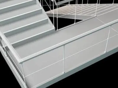 Stair letter f 3D model