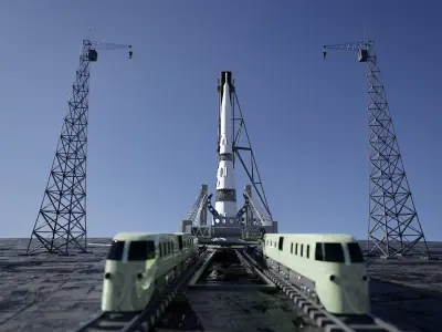 N-1 Rocket Launch Pad 3D model
