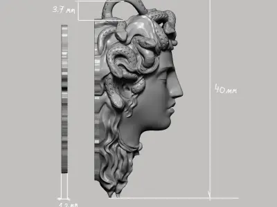 Medusa gorgon jewelry pendant 3D print model