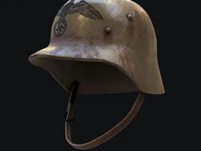 Rusty Nazi Helmet Low-poly 3D model