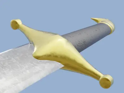 Scimitar curved sword Low-poly 3D model