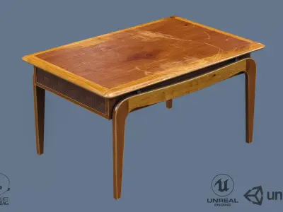Old Cofee Table Low-poly 3D model