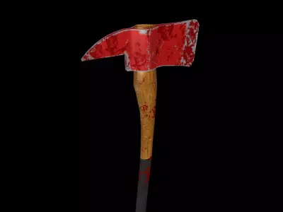 Bloody Fire axe Low-poly 3D model
