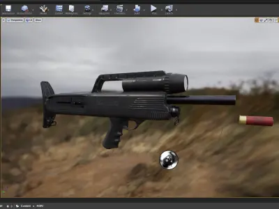 Bullpup Semi-Automatic shotgun Low-poly 3D model