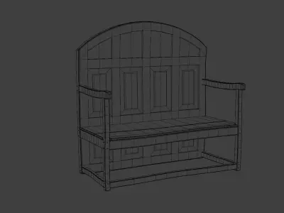 Antique Settle  3D model
