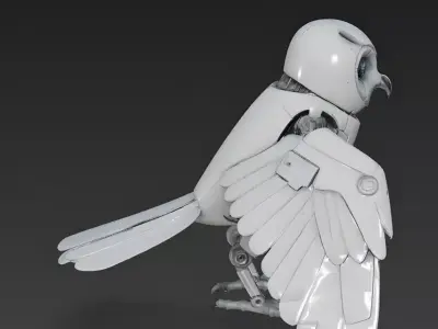 Robotic Owl Surveillance 3D Model Low-poly 3D model