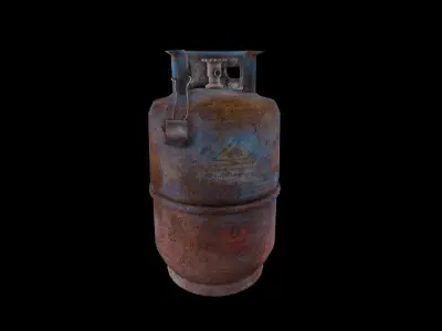 rusty gas cylinder  Low-poly 3D model