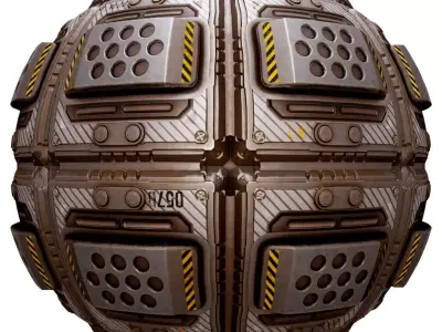 PBR Seamless Sci-Fi Texture 36 Low-poly 3D model