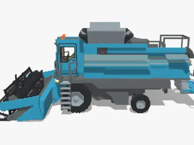 Voxel Harvester Low-poly 3D model