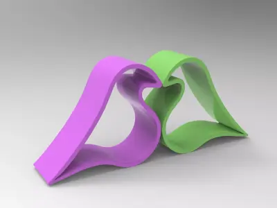 Heart Birds Low-poly 3D model