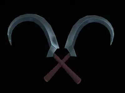 scythe  game ready assets Low-poly 3D model