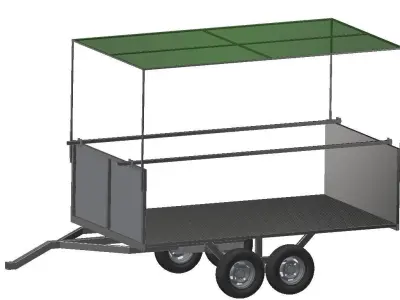 Trailer for Tractor Agricola Blueberry farm  3D model