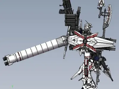 Unicorn Gundam FA Free 3D model
