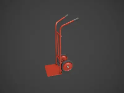 Red Sack Truck Low-poly 3D model