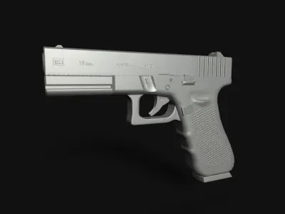 Glock 19 Gen 4 Low-poly 3D model Low-poly 3D model