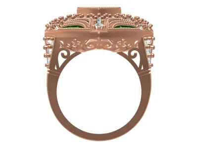 Heart Shape Diamond Cocktail Ring 3D print model