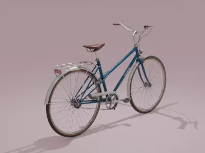 Realistic Vintage City Bicycle PBR 3D Model 3D model