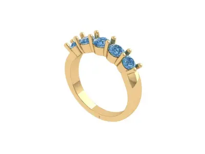 Solitaire Wedding Band 3D print model 4