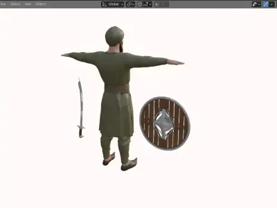 Realistic Arabian Desert Warrior 3D Model  Rigged  Game Ready Low-poly 3D model 2