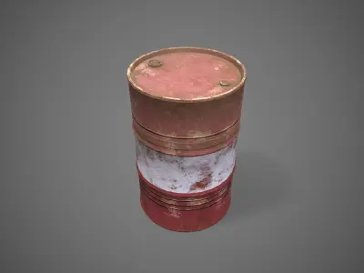 Low poly sandy Oildrum 03 PBR Game-ready Low-poly 3D model