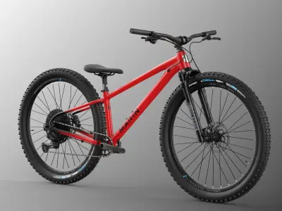MTB hardtail red black Low-poly 3D model