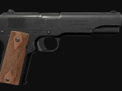 Colt 1911 Low-poly 3D model Low-poly 3D model