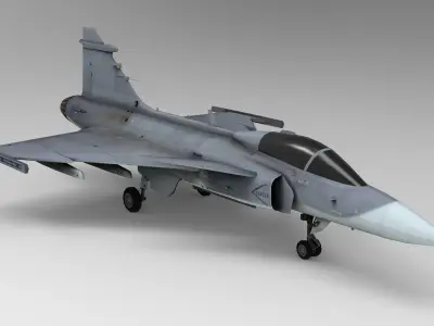  Saab JAS 39 Gripen Low-poly 3D model