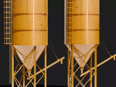 Cement Silo for construction site 3d model 3D model